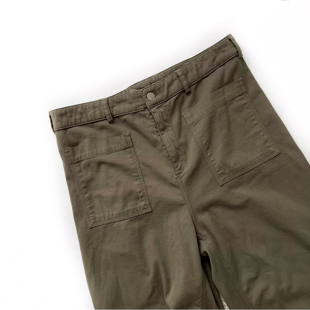 A.L.C. FINLEY WIDE LEG LACE UP BACK PALAZZO PANT OLIVE GREEN CROPPED PAN… - Picture 11 of 16
